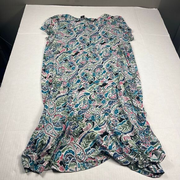 Rachel Zoe Short Sleeve A-Line Dress Paisley Flowy Casual Stretch Relaxed 1X - Picture 9 of 10